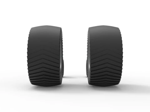 Wheel set of Pro Stock Pulling Tractor Scale 1 to 25 3D Print Model