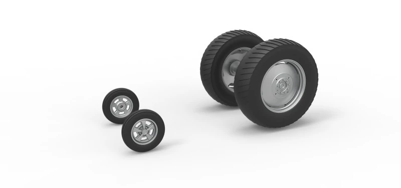 Wheel set of Small block Pulling tractor Scale 1 to 25 3D Print Model .c4d .max .obj .3ds .fbx .stl .blend 