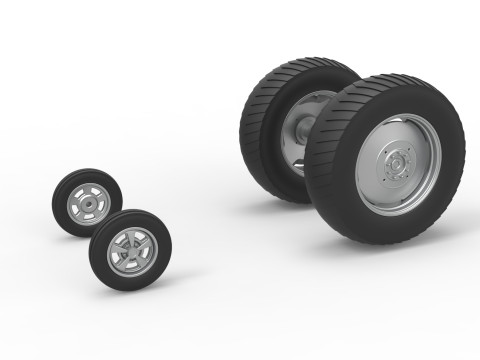 Wheel set of Small block Pulling tractor Scale 1 to 25 Model do druku 3D