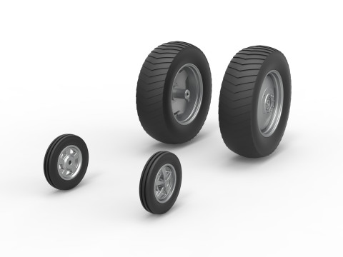 Wheel set of Small block Pulling tractor Scale 1 to 25 Modelo de Impressão 3D