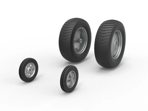Wheel set of Small block Pulling tractor Scale 1 to 25 3D Print Model
