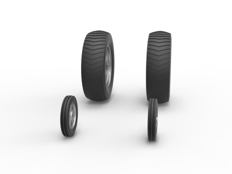 Wheel set of Small block Pulling tractor Scale 1 to 25 Modelo de Impressão 3D
