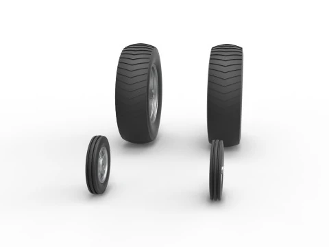 Wheel set of Small block Pulling tractor Scale 1 to 25 3D Print Model