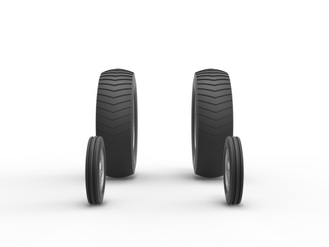 Wheel set of Small block Pulling tractor Scale 1 to 25 Modelo de Impressão 3D