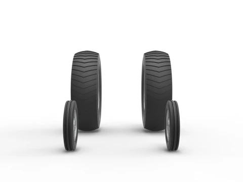 Wheel set of Small block Pulling tractor Scale 1 to 25 3D Print Model