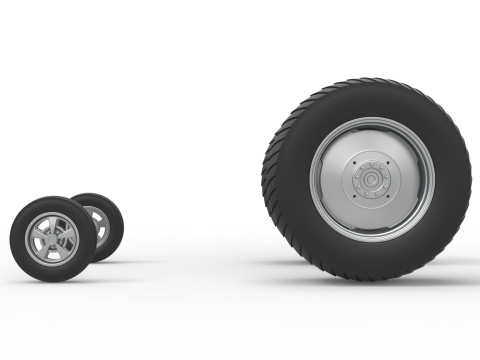 Wheel set of Small block Pulling tractor Scale 1 to 25 Modelo de Impressão 3D