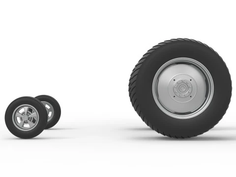 Wheel set of Small block Pulling tractor Scale 1 to 25 3D Print Model