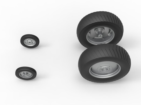 Wheel set of Small block Pulling tractor Scale 1 to 25 Modelo de Impressão 3D