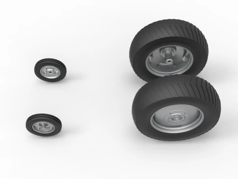 Wheel set of Small block Pulling tractor Scale 1 to 25 3D Print Model