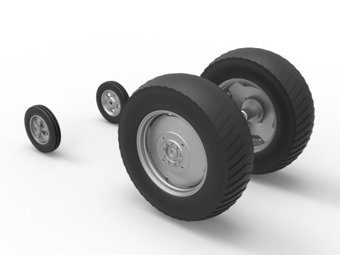 Wheel set of Small block Pulling tractor Scale 1 to 25 Modelo de Impressão 3D