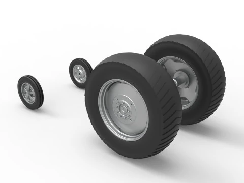 Wheel set of Small block Pulling tractor Scale 1 to 25 3D Print Model