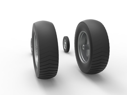 Wheel set of Small block Pulling tractor Scale 1 to 25 Modelo de Impressão 3D
