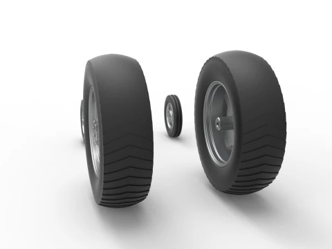 Wheel set of Small block Pulling tractor Scale 1 to 25 3D Print Model