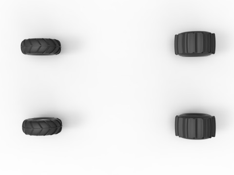 Wheel set of Mud dragster Version 1 Scale 1 to 25 3D Print Model