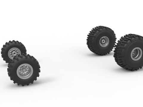 Wheel set of Mud dragster Version 2 Scale 1 to 25 3Dプリントモデル