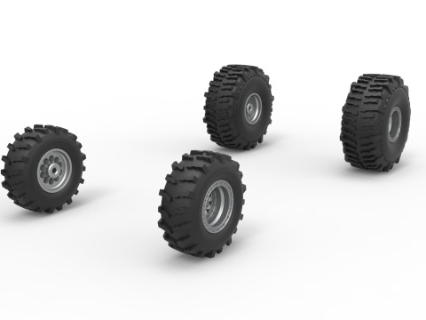Wheel set of Mud dragster Version 2 Scale 1 to 25 Modello di stampa 3D
