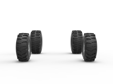 Wheel set of Mud dragster Version 2 Scale 1 to 25 Modello di stampa 3D