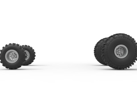 Wheel set of Mud dragster Version 2 Scale 1 to 25 Modello di stampa 3D