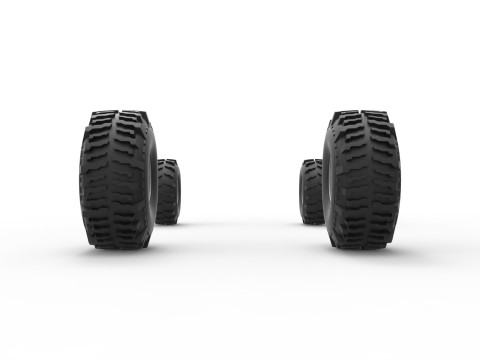 Wheel set of Mud dragster Version 2 Scale 1 to 25 Modello di stampa 3D