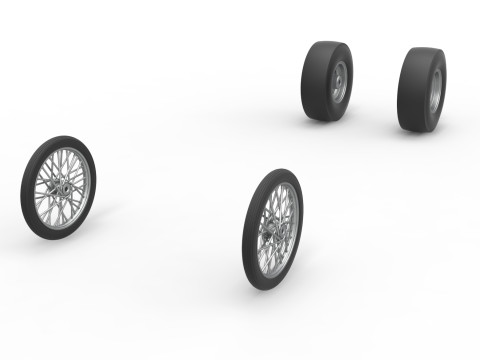 Wheel set of Vintage Front engine dragster Scale 1 to 25 Model do druku 3D