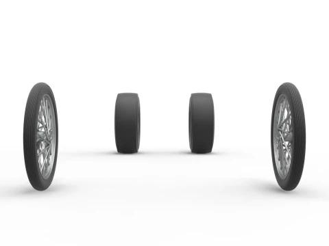 Wheel set of Vintage Front engine dragster Scale 1 to 25 3D Print Model