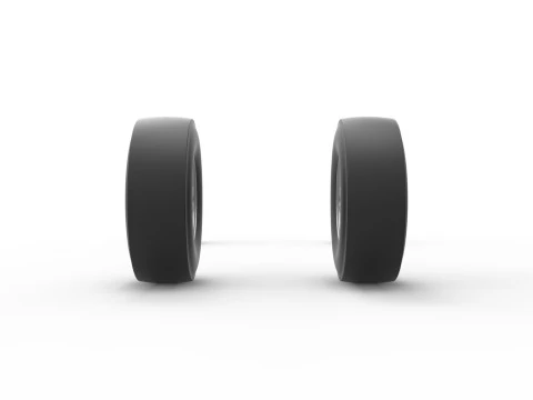 Wheel set of Vintage Front engine dragster Scale 1 to 25 3D Print Model
