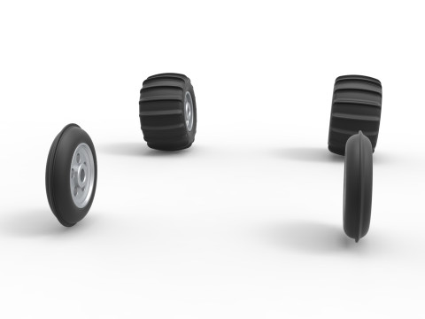 Wheel set of Vintage Sand Rail buggy Scale 1 to 25 Modelo de Impressão 3D