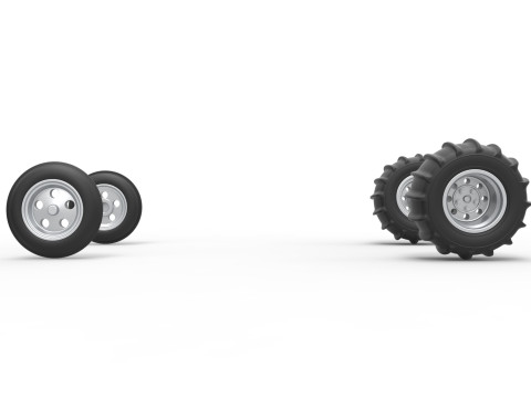 Wheel set of Vintage Sand Rail buggy Scale 1 to 25 Modelo de Impressão 3D