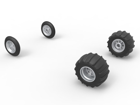 Wheel set of Vintage Sand Rail buggy Scale 1 to 25 Modelo de Impressão 3D