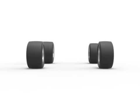 Wheel set of Asphalt Sprint car Scale 1 to 25 Modello di stampa 3D