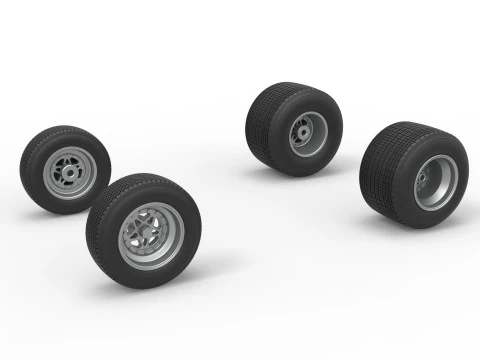 Wielenset van Dirt Sprint auto Schaal 1 t/m 25 3D printmodel