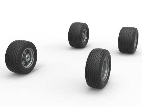Wheel set of Northeast Dirt Modified stock car Scale 1 to 25 3D Принт Модель