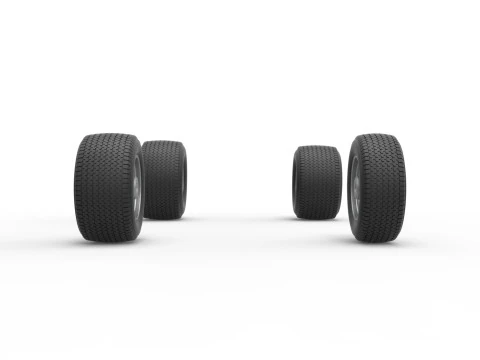 Wheel set of Northeast Dirt Modified stock car Scale 1 to 25 3D Print Model
