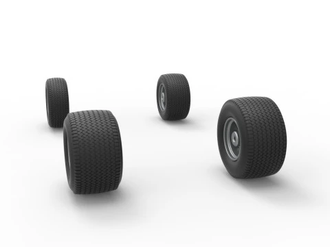 Wheel set of Northeast Dirt Modified stock car Scale 1 to 25 3D Print Model