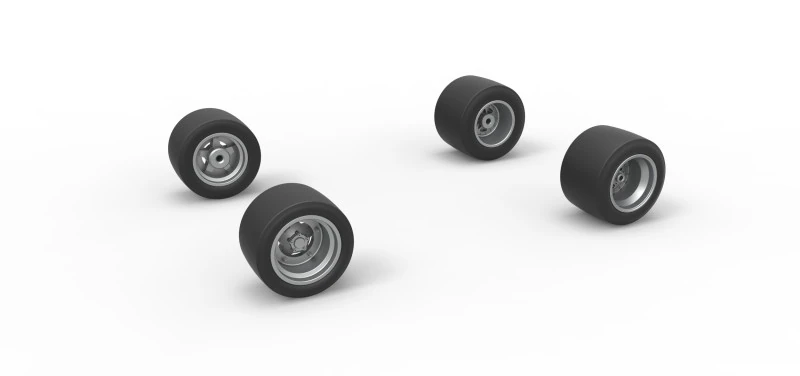 Wheel set of Asphalt Supermodified stock car Scale 1 to 25 3D Print Model .c4d .max .obj .3ds .fbx .stl .blend 