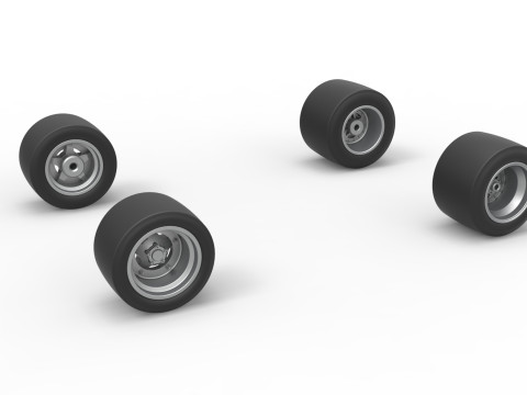 Wheel set of Asphalt Supermodified stock car Scale 1 to 25 3D Принт Модель