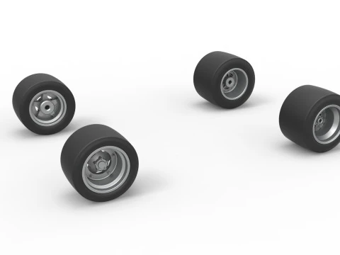 Wheel set of Asphalt Supermodified stock car Scale 1 to 25 3D Print Model