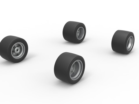 Wheel set of Asphalt Supermodified stock car Scale 1 to 25 3D Принт Модель