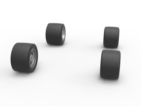 Wheel set of Asphalt Supermodified stock car Scale 1 to 25 3D Принт Модель