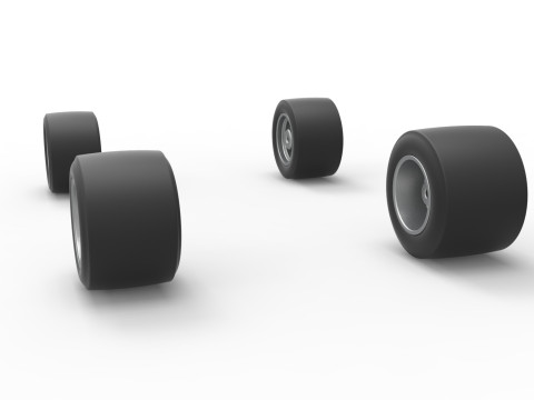 Wheel set of Asphalt Supermodified stock car Scale 1 to 25 3D Принт Модель