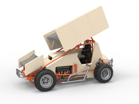 Winged Sprint car for Ice Scale 1 to 25 Modello di stampa 3D