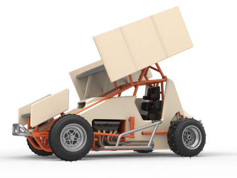 Winged Sprint car for Ice Scale 1 to 25 Modèles 3D en vedette