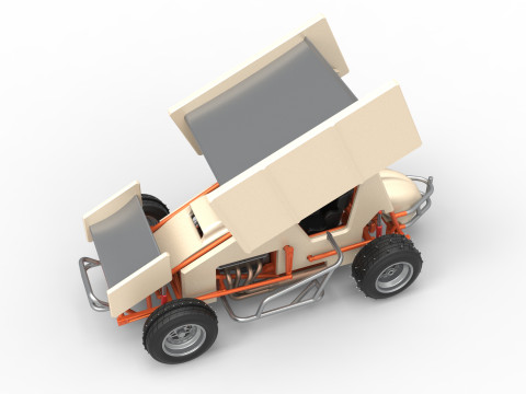 Winged Sprint car for Ice Scale 1 to 25 Modèles 3D en vedette