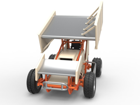 Winged Sprint car for Ice Scale 1 to 25 Modèles 3D en vedette
