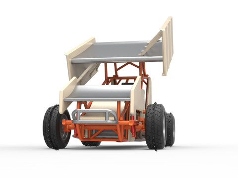 Winged Sprint car for Ice Scale 1 to 25 Modèles 3D en vedette