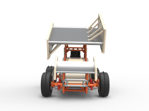 Winged Sprint car for Ice Scale 1 to 25 Modèles 3D en vedette
