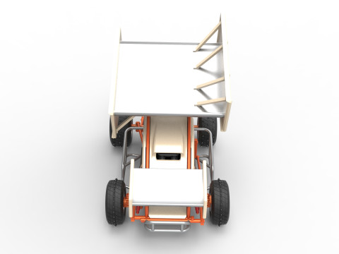 Winged Sprint car for Ice Scale 1 to 25 Modèles 3D en vedette