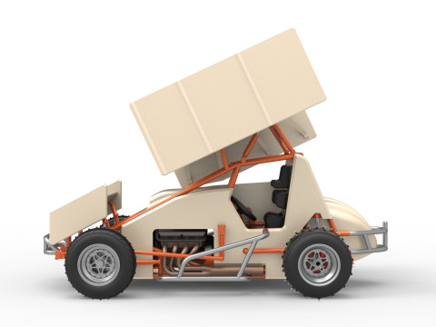Winged Sprint car for Ice Scale 1 to 25 Modèles 3D en vedette