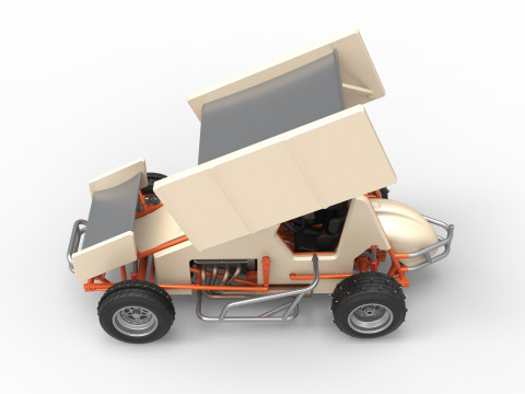 Winged Sprint car for Ice Scale 1 to 25 Modèles 3D en vedette