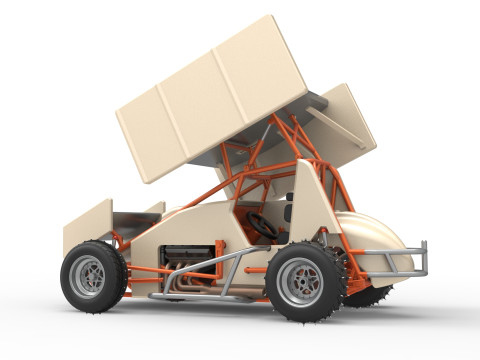 Winged Sprint car for Ice Scale 1 to 25 Modèles 3D en vedette